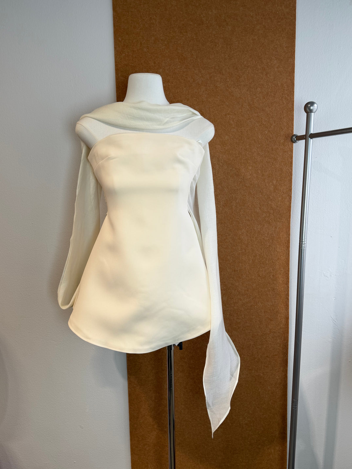 Satin Strapless Mini Dress & Scarf Set | Veda