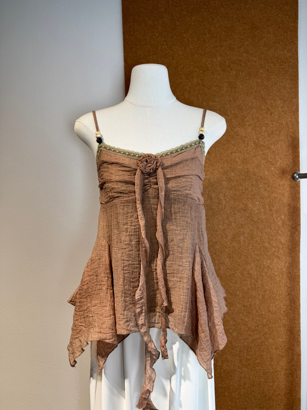 Beaded Strap Rosette Cami | Aether
