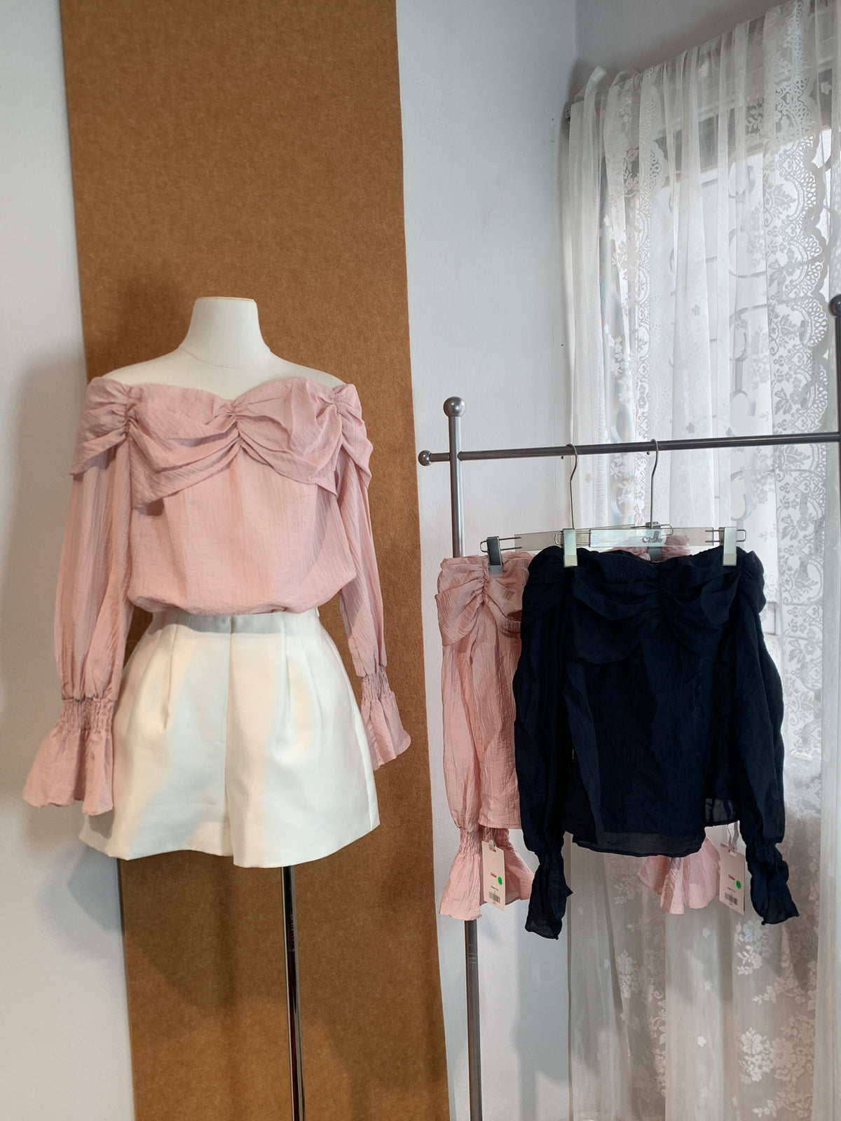 Bow Shoulder Off-Shoulder Blouse | Eleanor