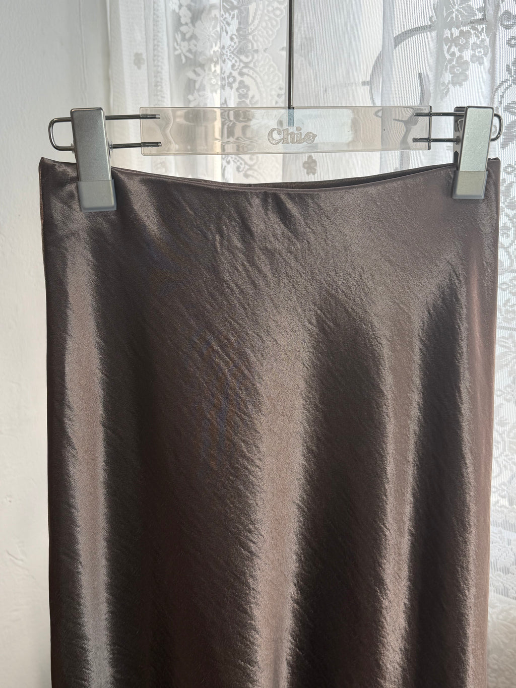 Hammered Satin Midi Skirt | Dahlia