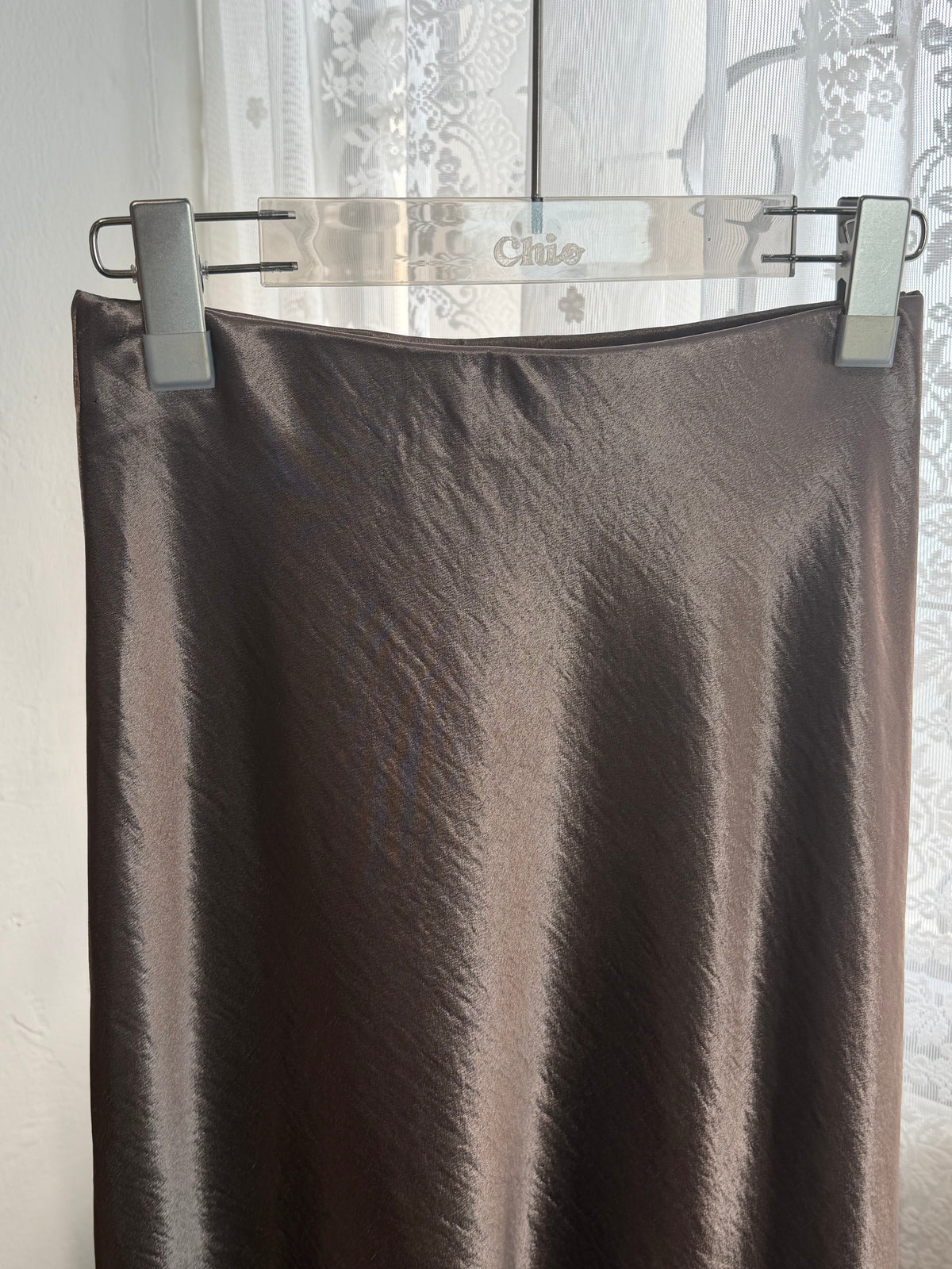 Hammered Satin Midi Skirt | Dahlia