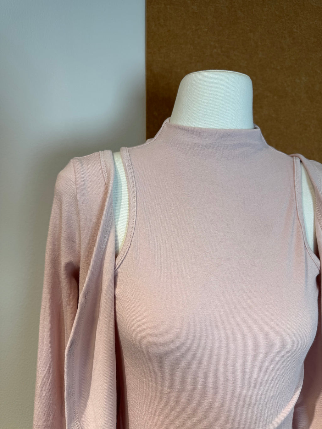 Mock-Neck Vest & V-Neck Cardigan Set | Yana