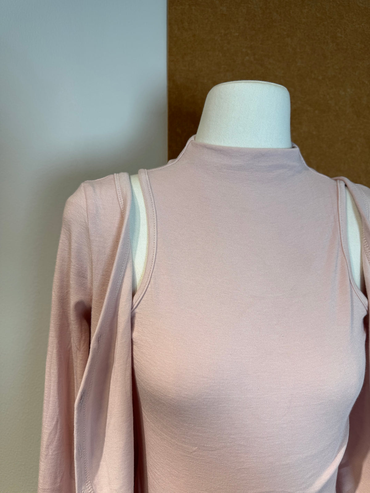Mock-Neck Vest & V-Neck Cardigan Set | Yana