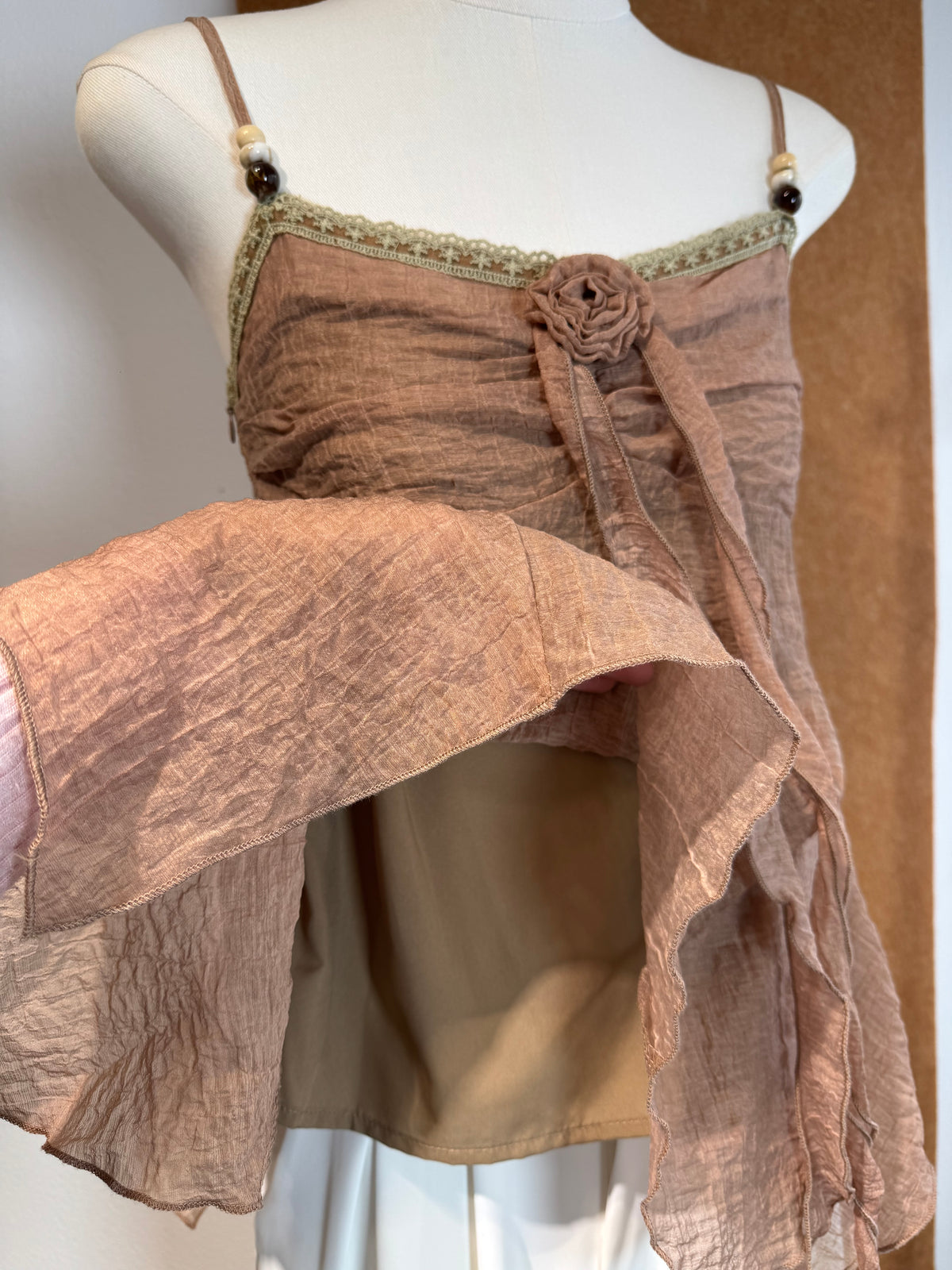 Beaded Strap Rosette Cami | Aether