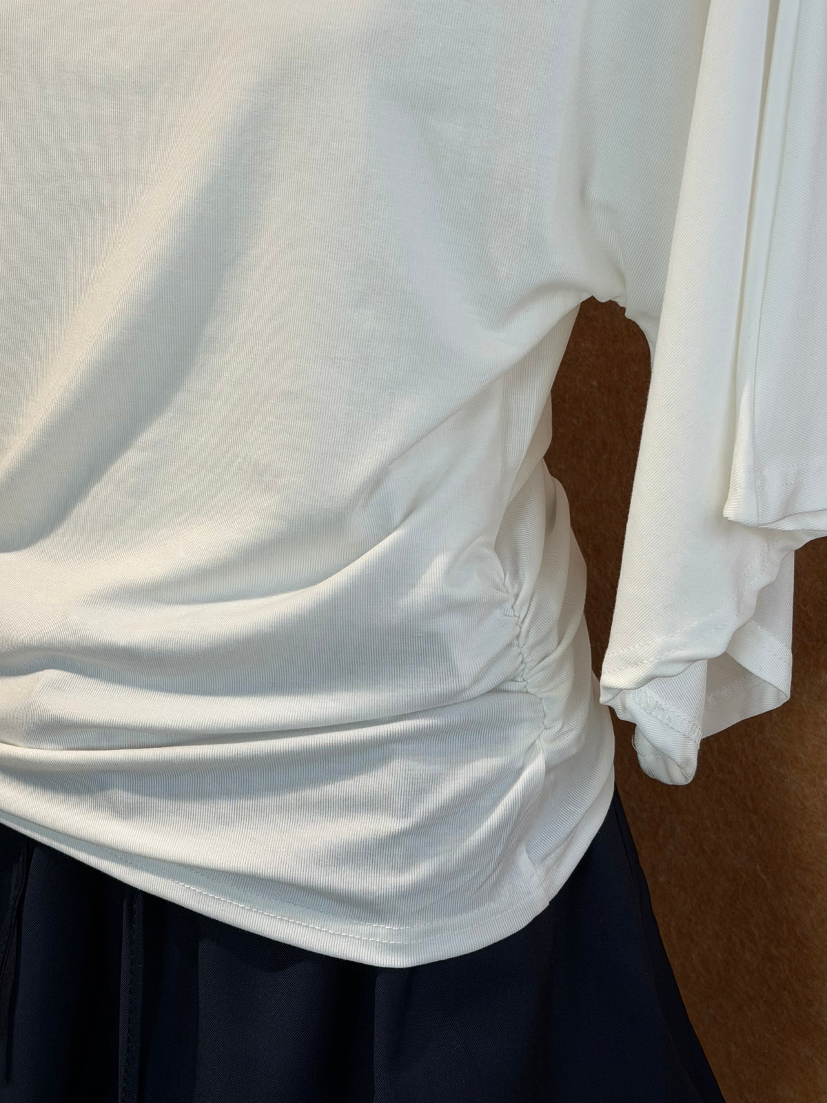 Off-Shoulder Batwing Ruched Top | Rhea