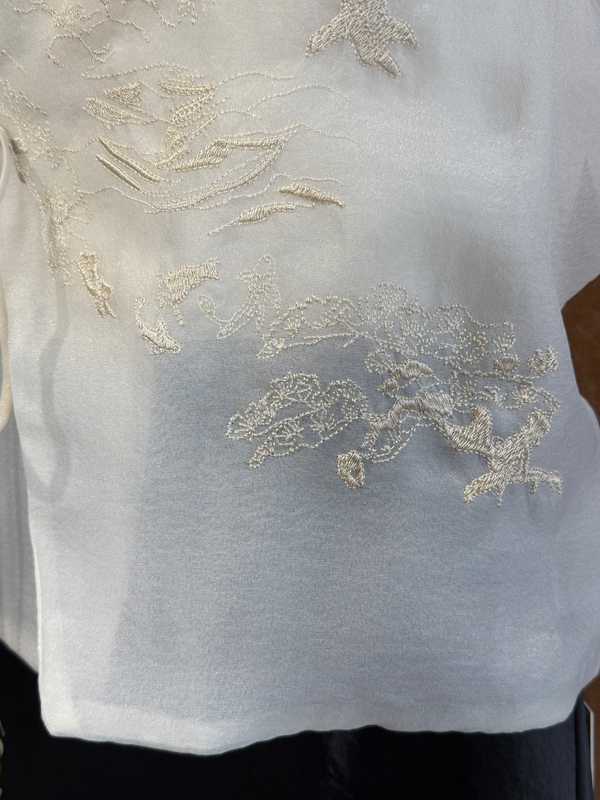 New Chinese Embroidered Frog Button Side-Tie Vest Top | Claire