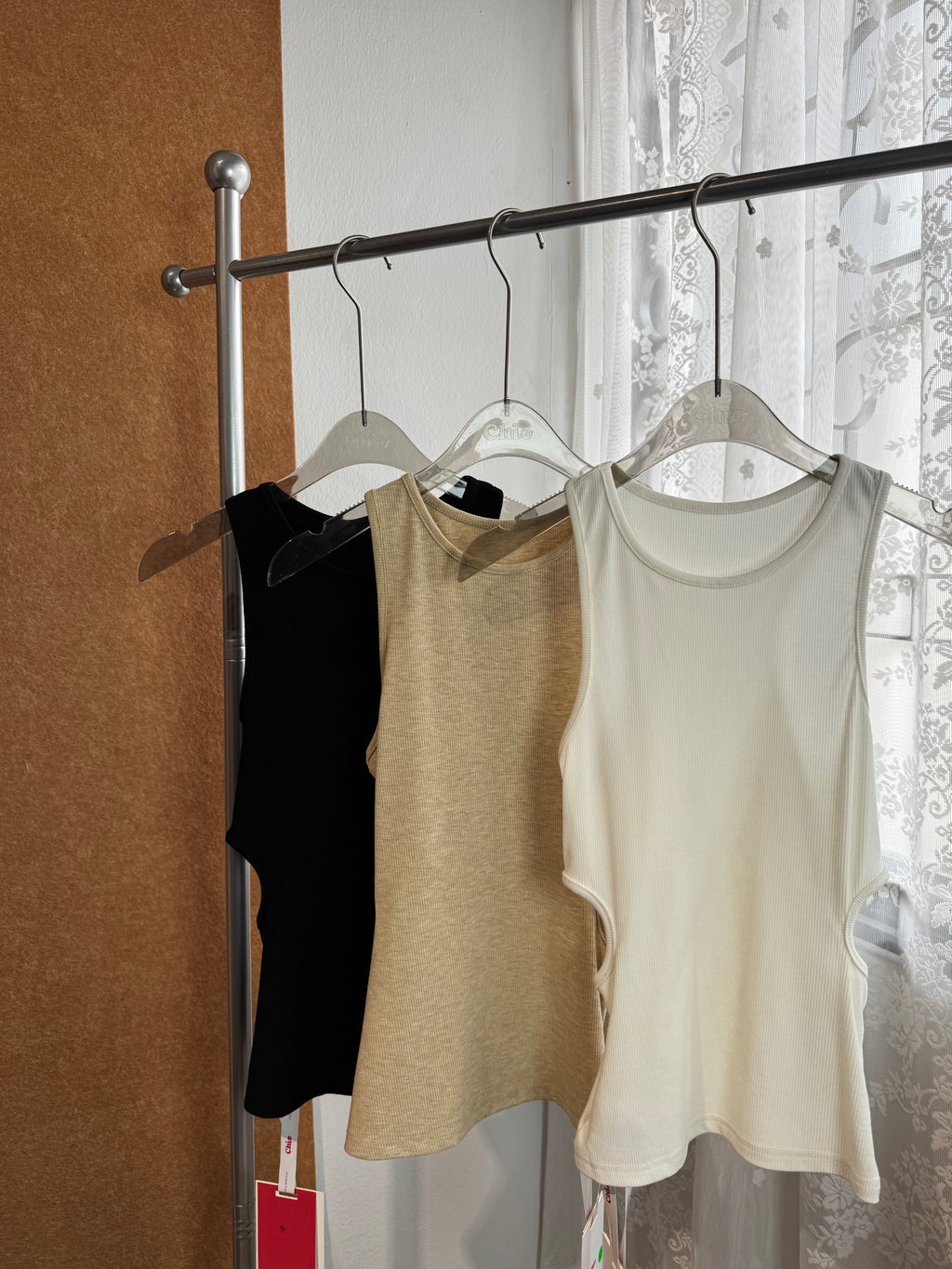 Racerback Ribbed Knit Tank with Side Cutouts | Kiara