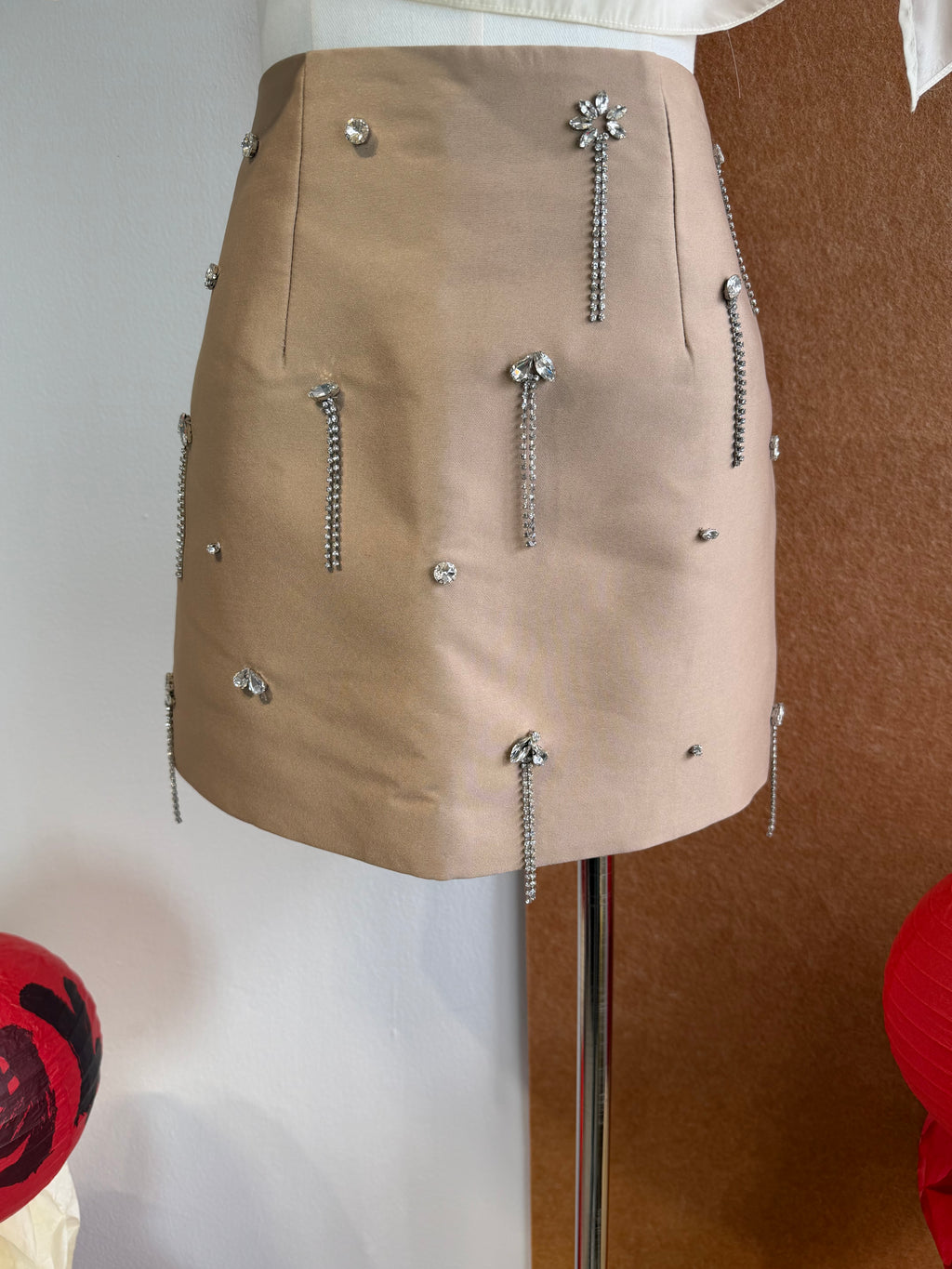Rhinestone Tassel Mini Skirt | Nora Bottom