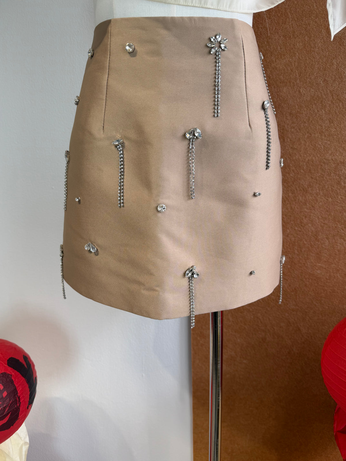Rhinestone Tassel Mini Skirt | Nora Bottom
