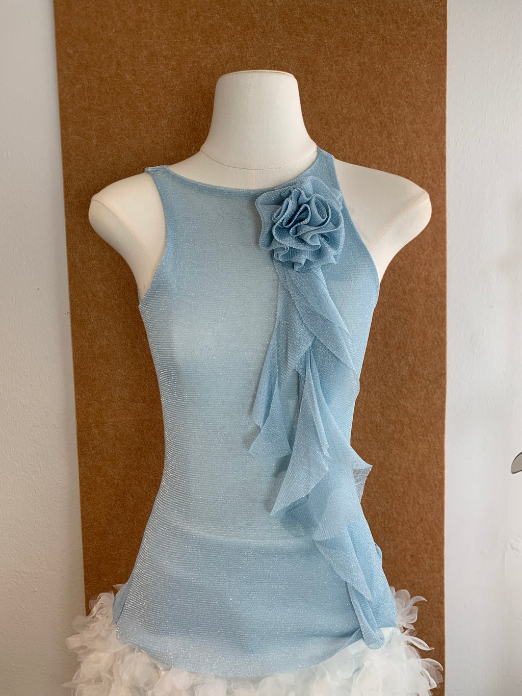 3D Rosette Glitter Knit Tank | Angel