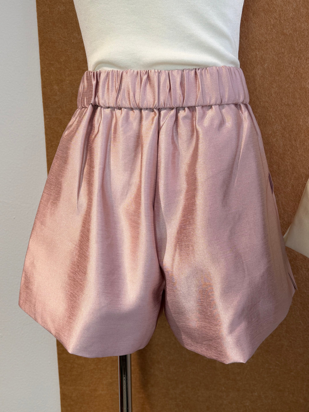 Satin Pleated Wide-Leg Shorts | Vesper