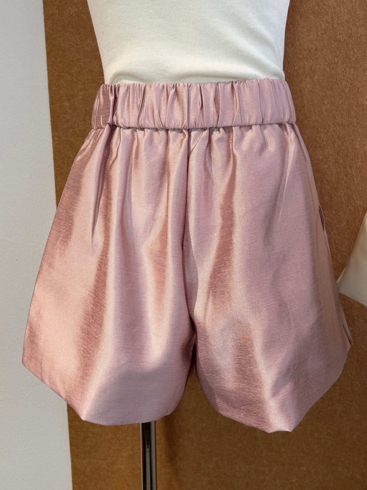 Satin Pleated Wide-Leg Shorts | Vesper