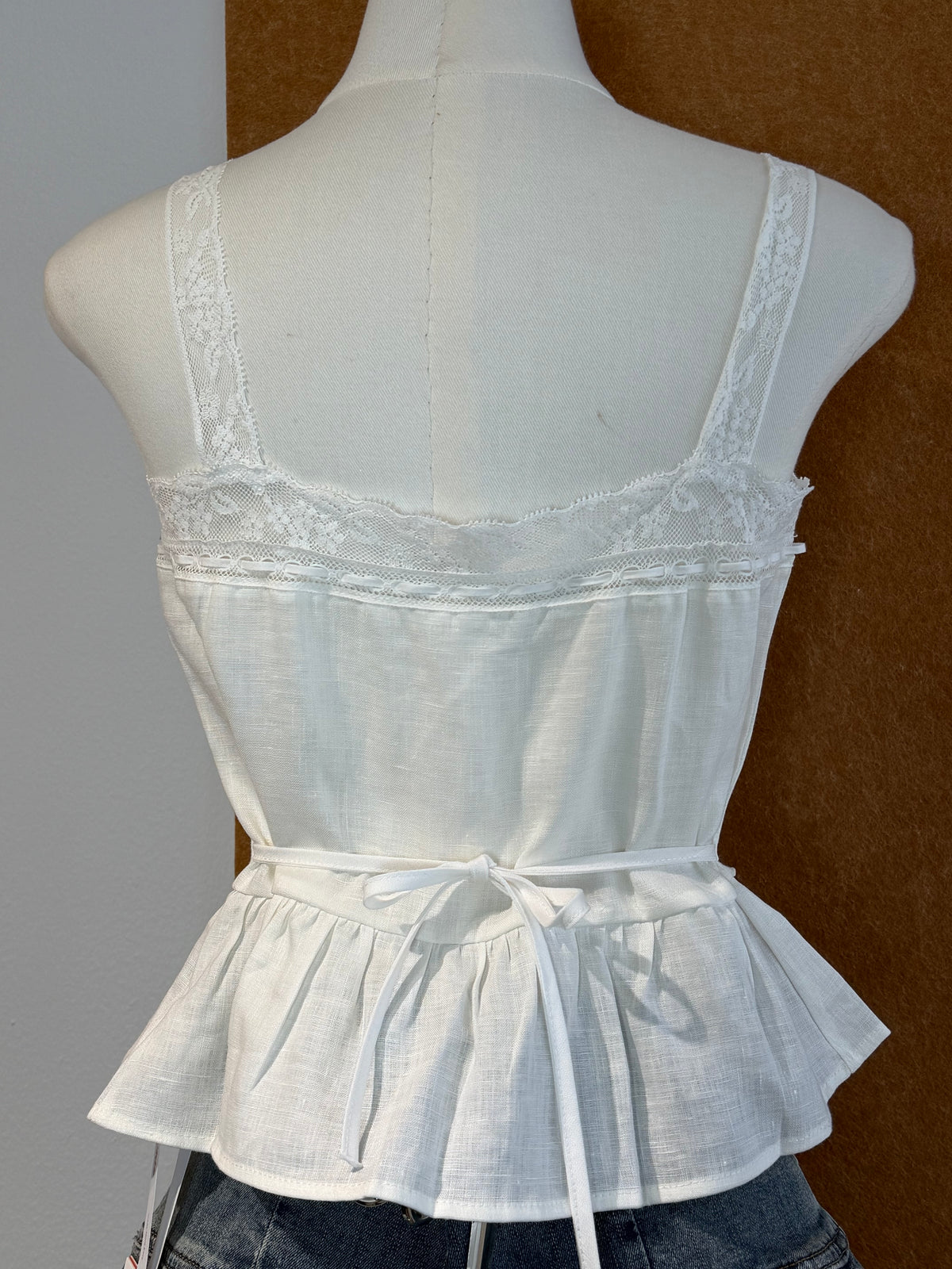 Lace-Trim Peplum Cami | Maris