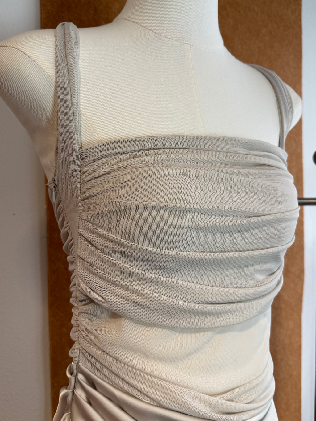 Ruched Halter Neck Satin Maxi Dress | Skylar