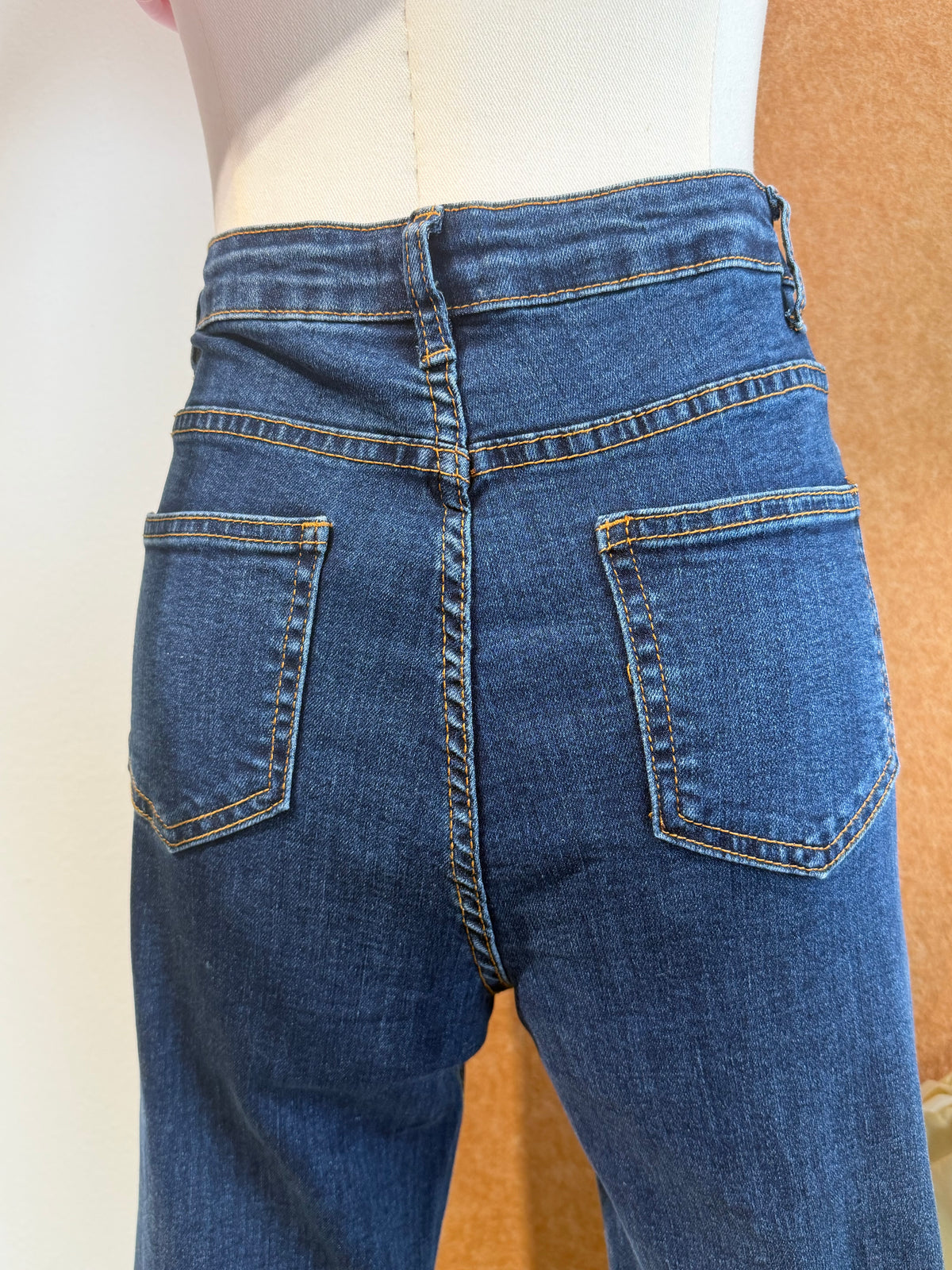 Dark Blue Flared Jeans | Karla Bottom