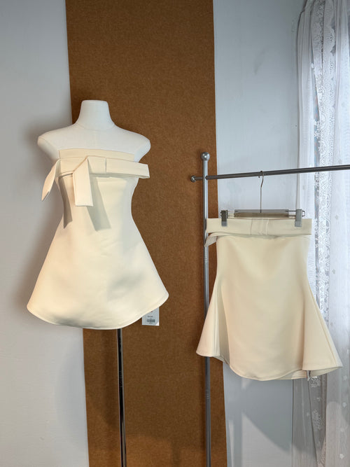 3D Bow Off-Shoulder Fit-and-Flare Mini Dress | Blair