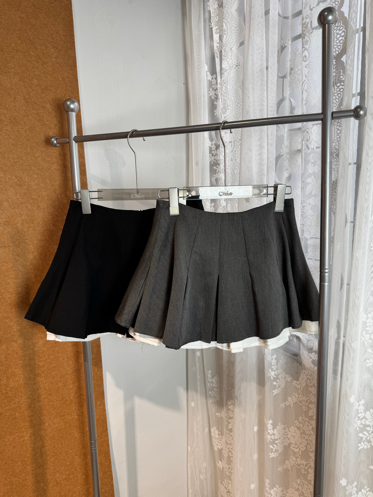 High-Waist Pleated Mini Skirt with Built-In Shorts | Corinne