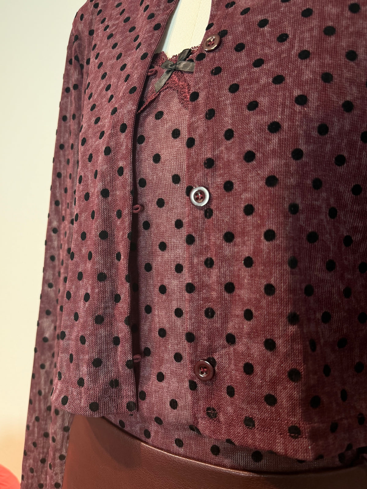 Polka-Dot Cami & Cropped Cardigan Set | Thea Top