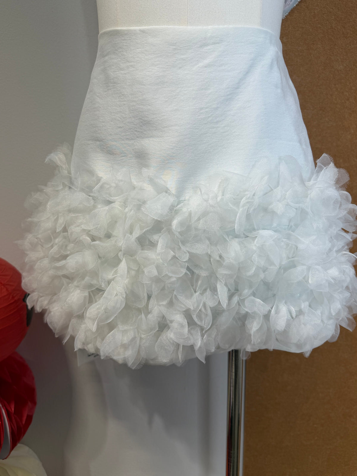 3D Petal Ruffle Organza High-Waist Mini Skirt | Princess