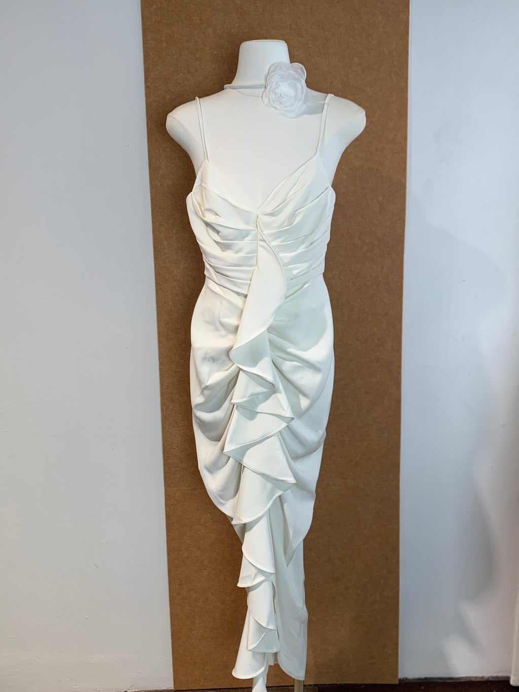 Draped Ruffle Halter Maxi Dress | Myra