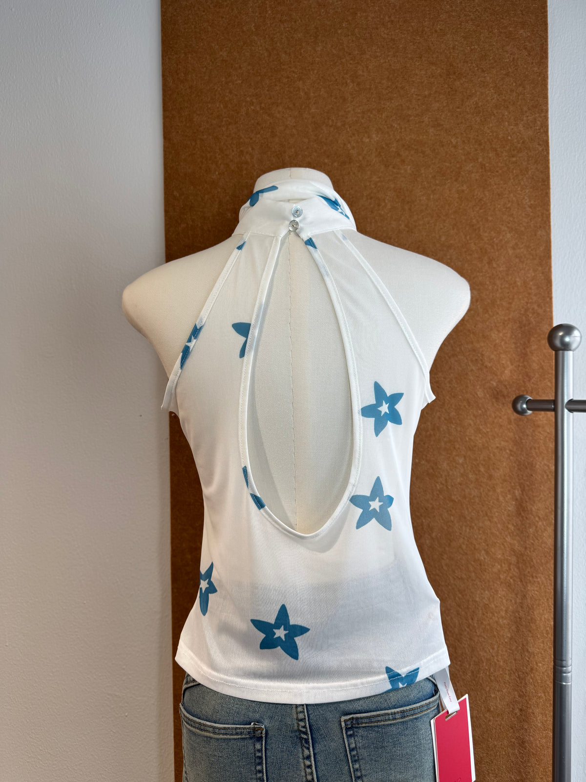 Star Print Wrap Halter Top | Tansy Top