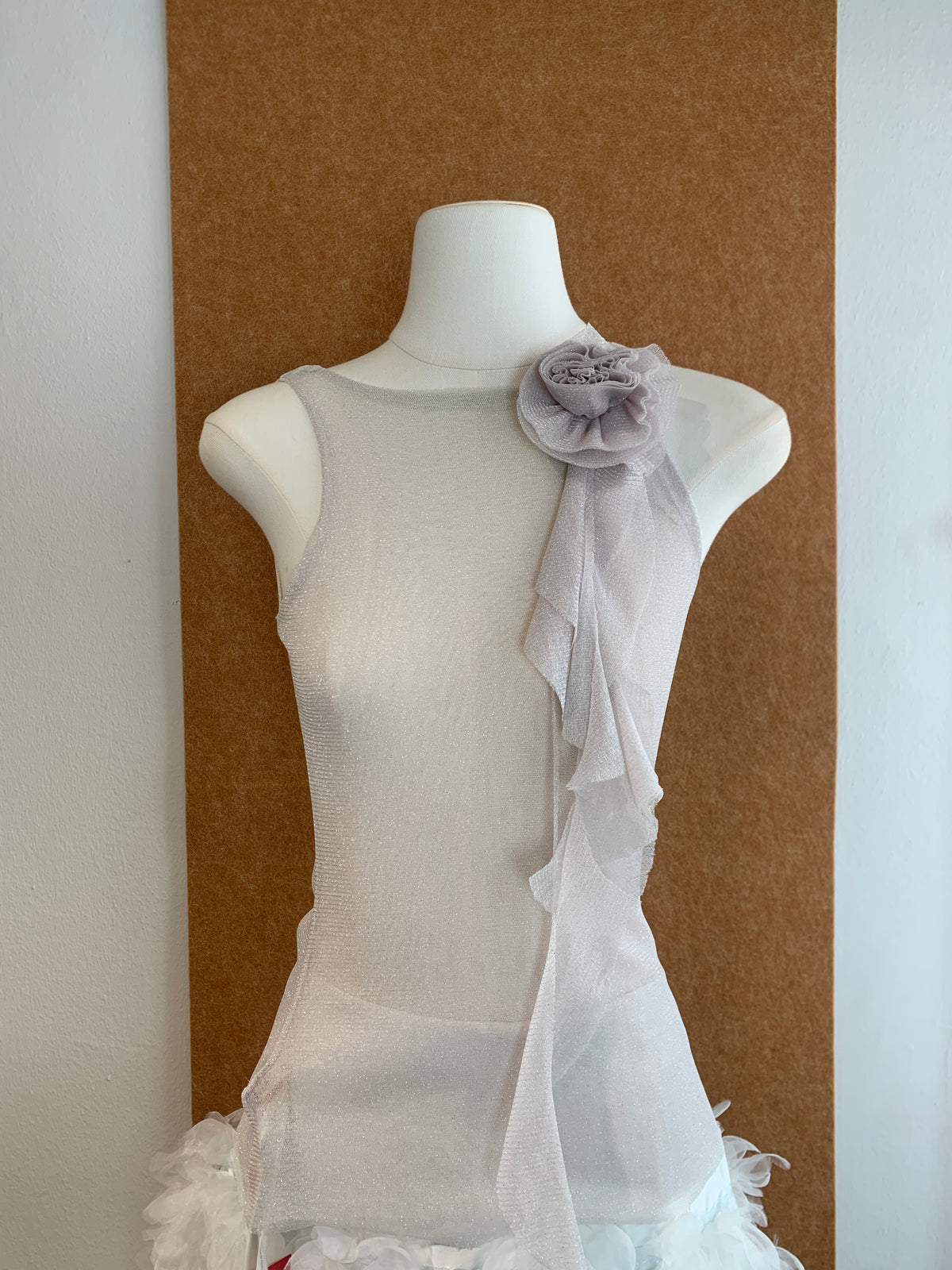 3D Rosette Glitter Knit Tank | Angel