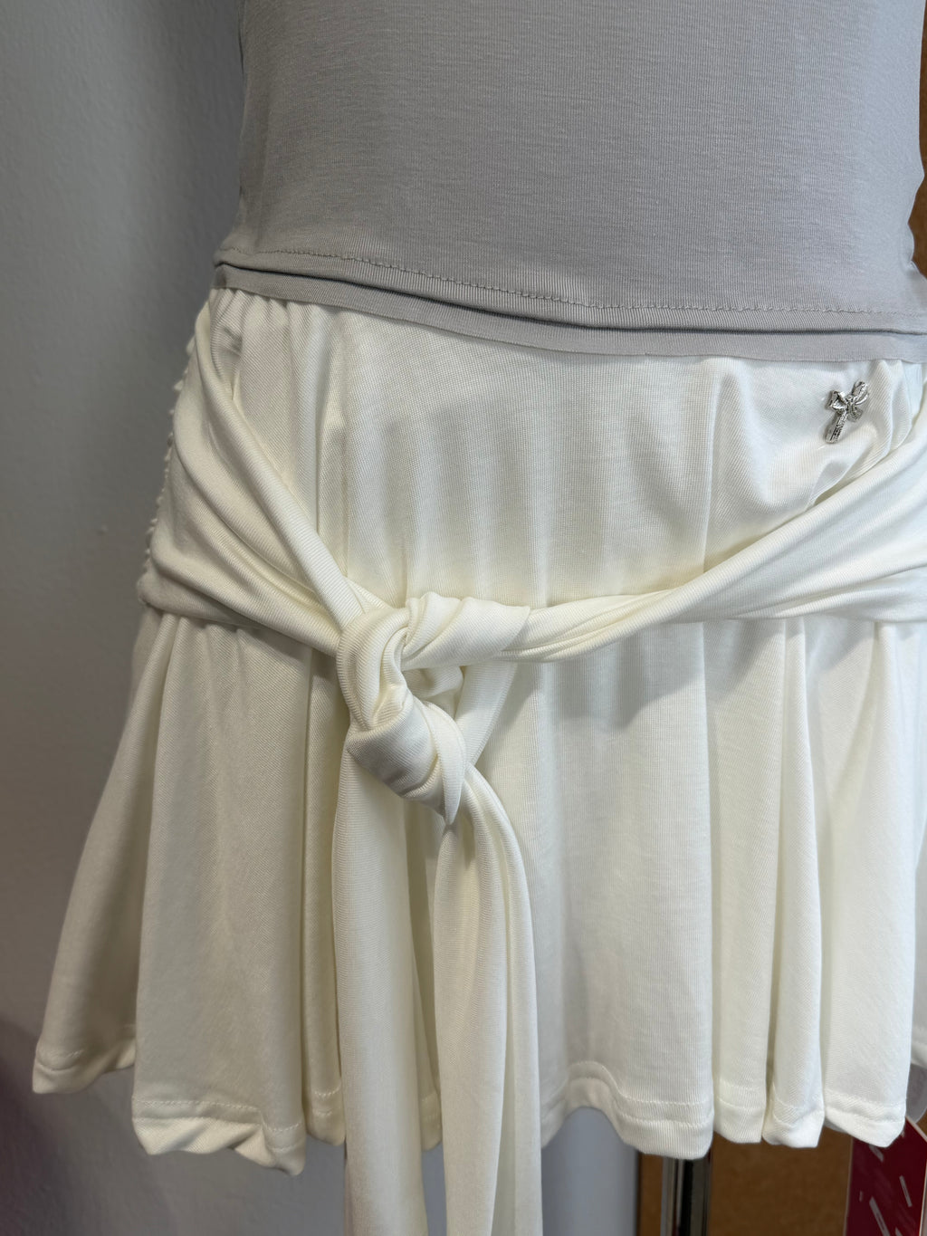 Low-Rise Tie Waist Pleated Ruffle Mini Skirt | Galaxy