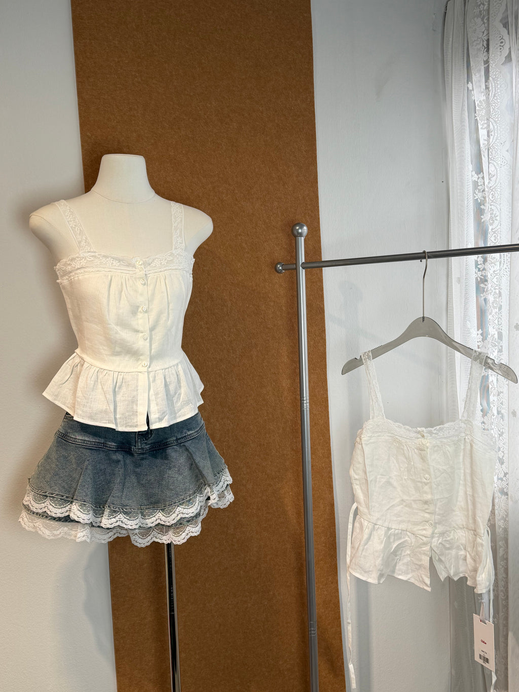 Lace-Trim Peplum Cami | Maris