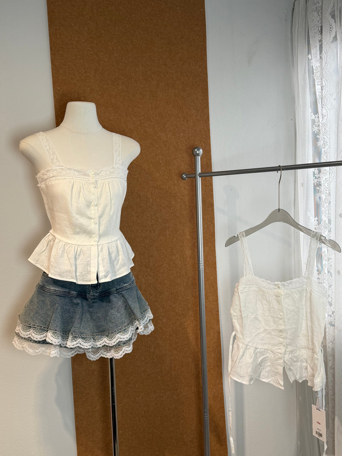 Lace-Trim Peplum Cami | Maris