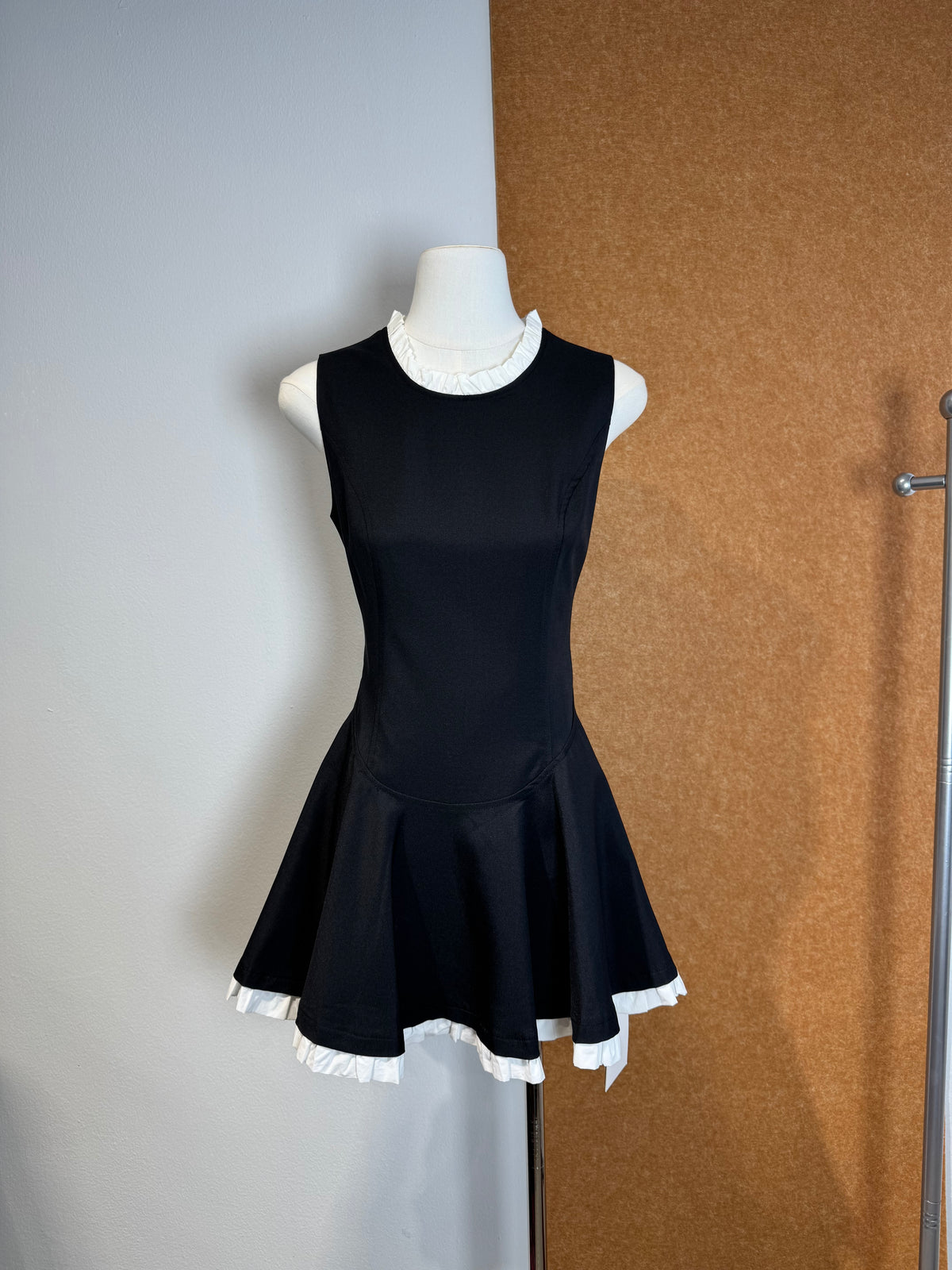 Ruffle Collar Fit-and-Flare Mini Dress | Aziel