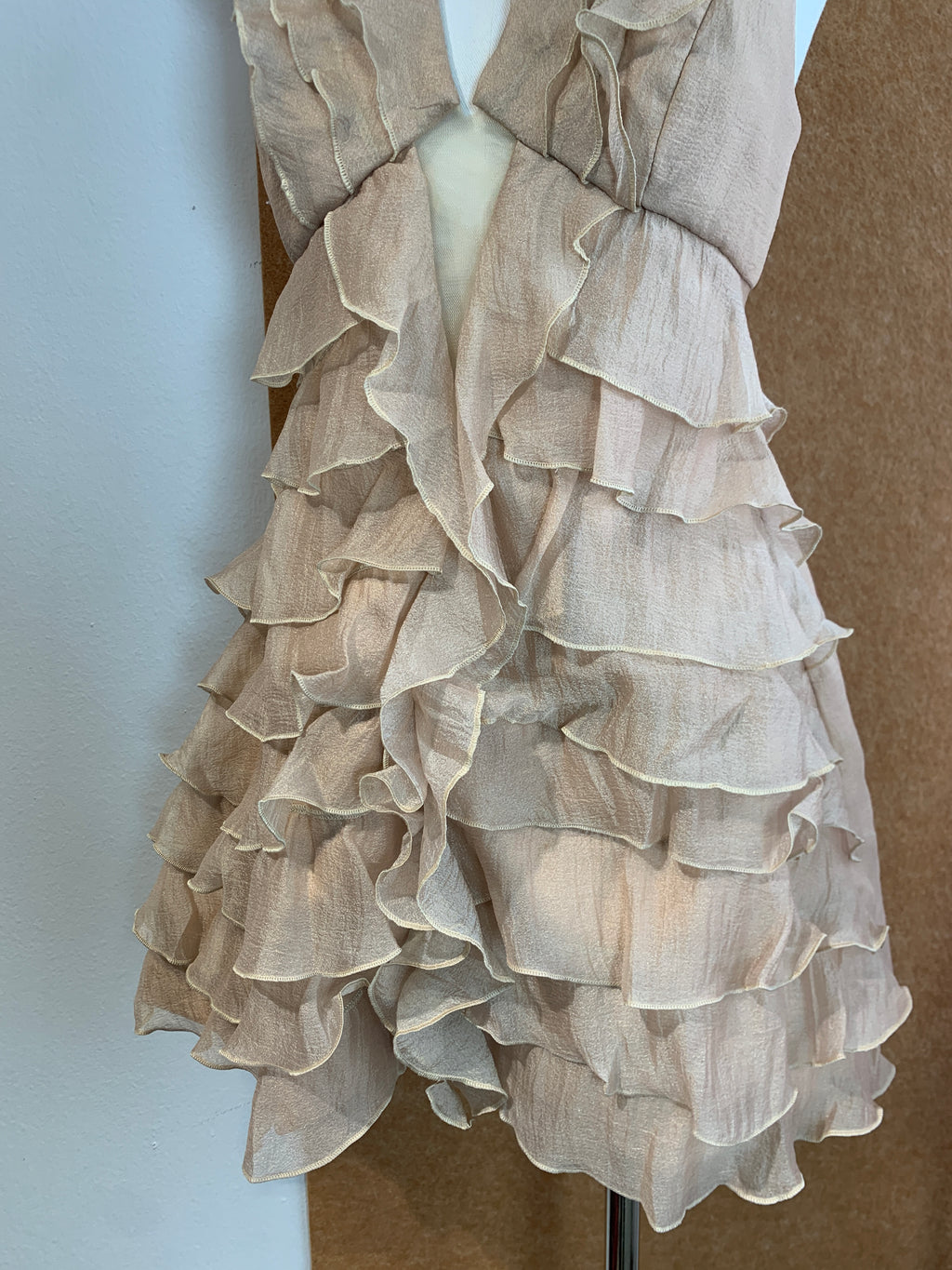 Tiered Ruffle Halter Mini Dress | Nala
