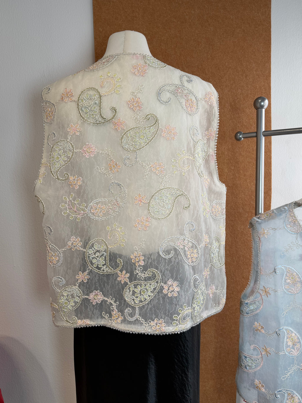 Paisley Embroidered Organza Vest | Alison