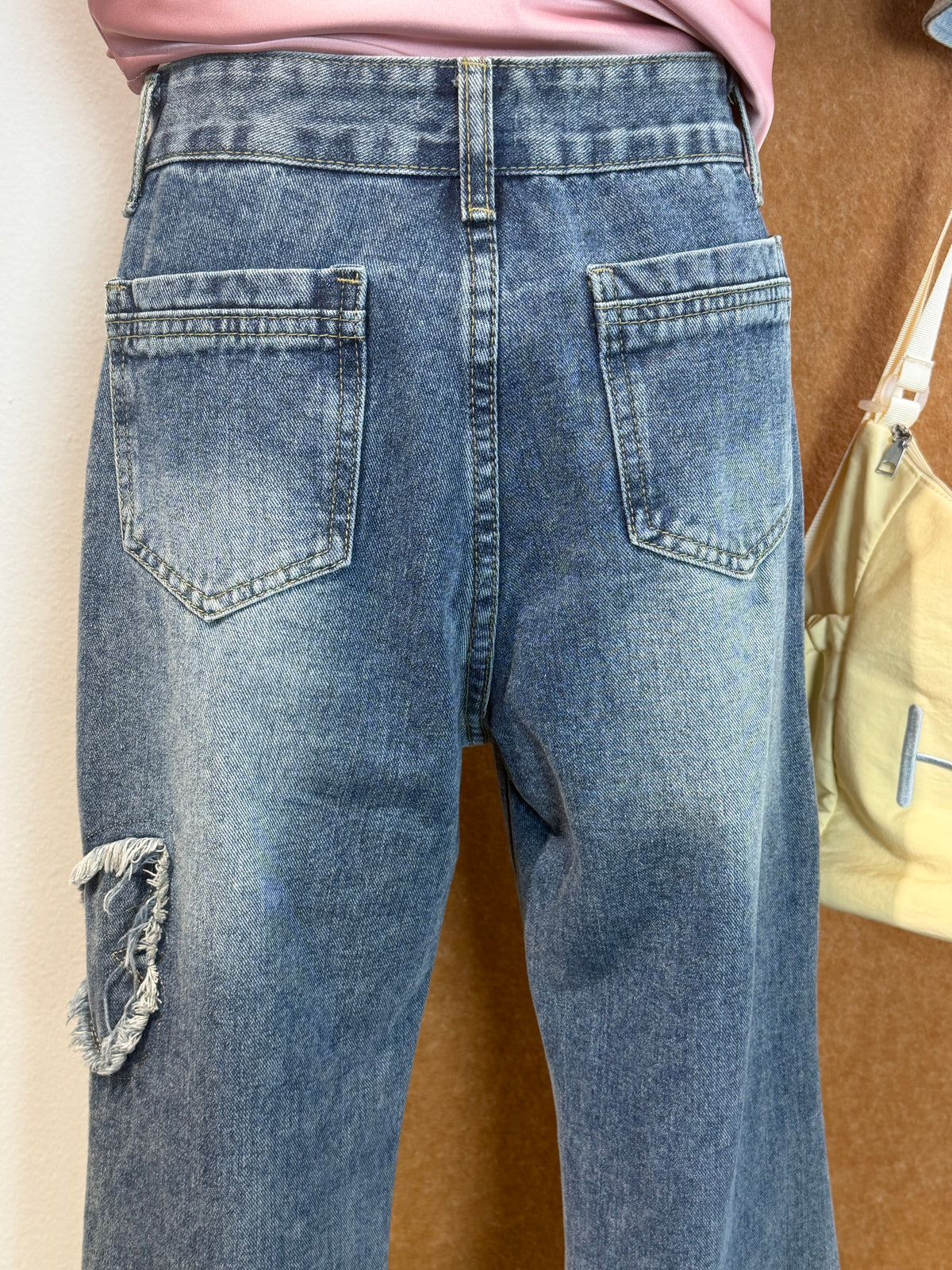 Butterfly-Appliqué Flared Jeans | Teddy Bottom