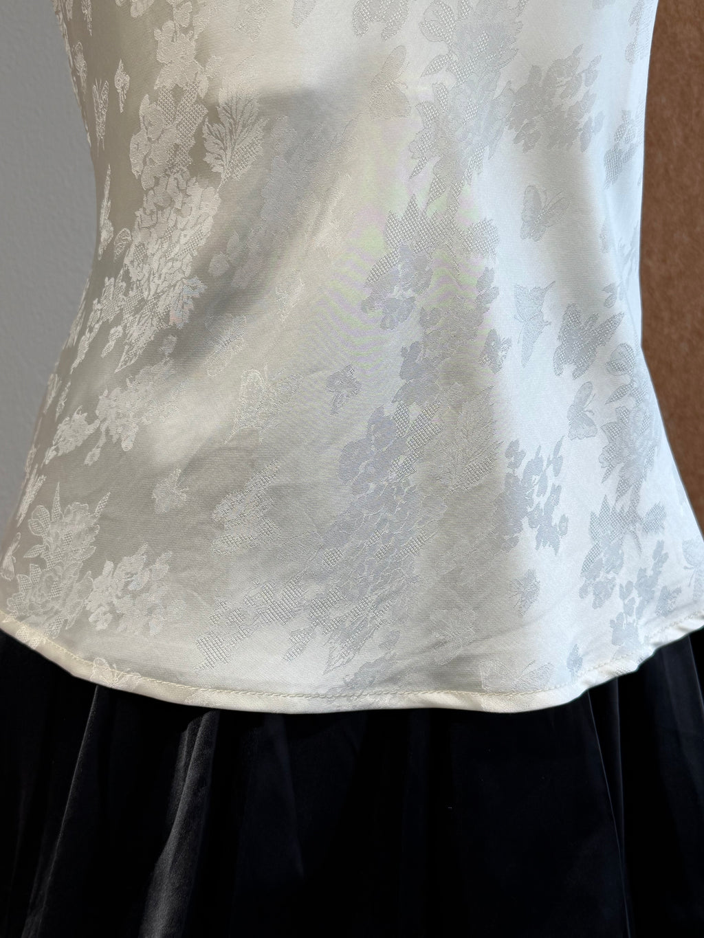 Jade Ring Strap Jacquard Satin Cami Top | Brisa