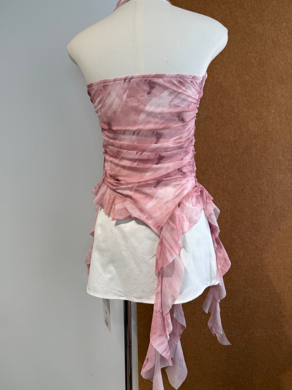 Corsage Halter Ruched Mesh Bustier Top | Unity