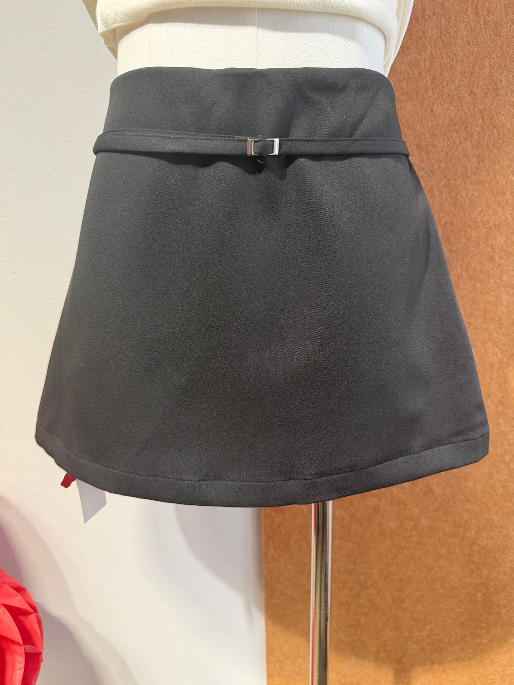 Buckle-Detail A-Line Mini Skort | Talia Bottom