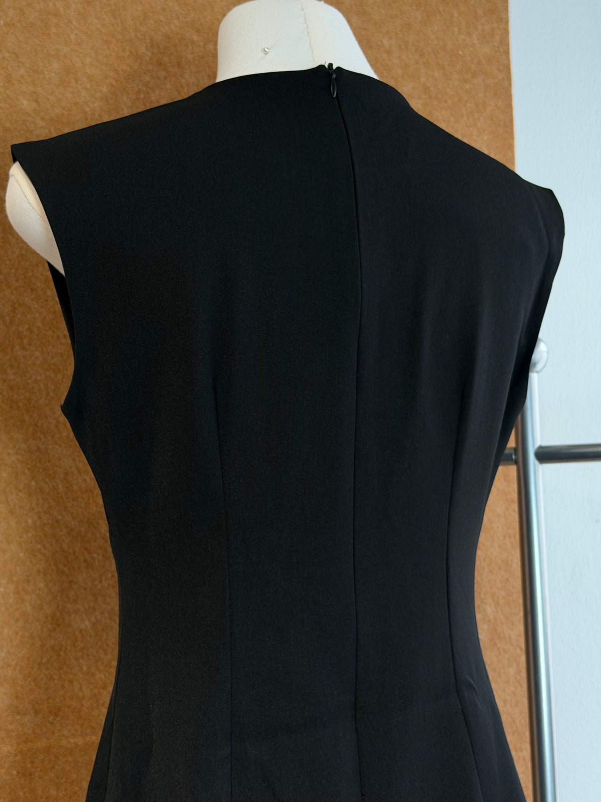 Colour-Block Asymmetric Ruffle Midi Dress | Allison