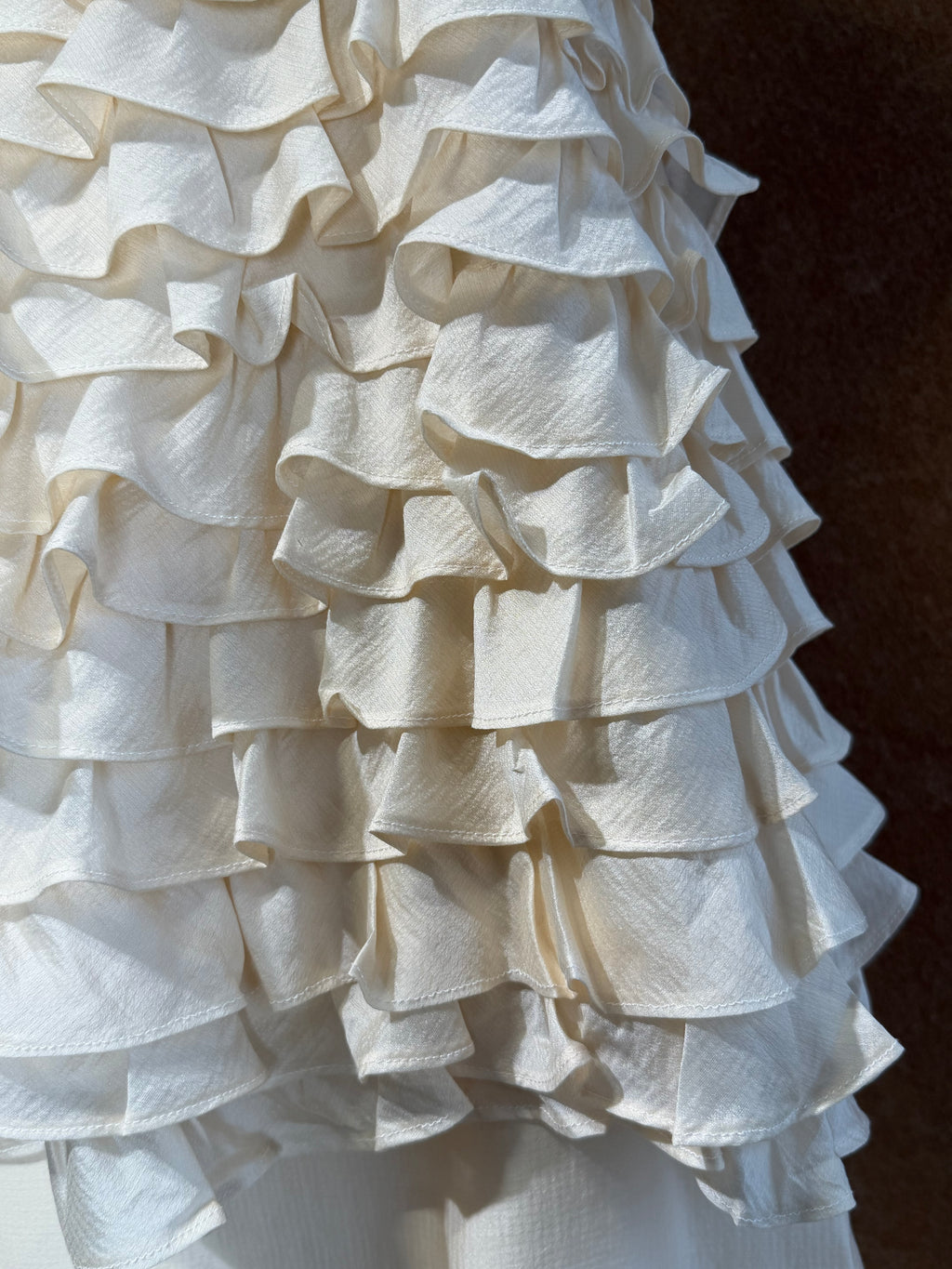 Pearl Halter Neck Tiered Ruffle Chiffon Top | Kynah