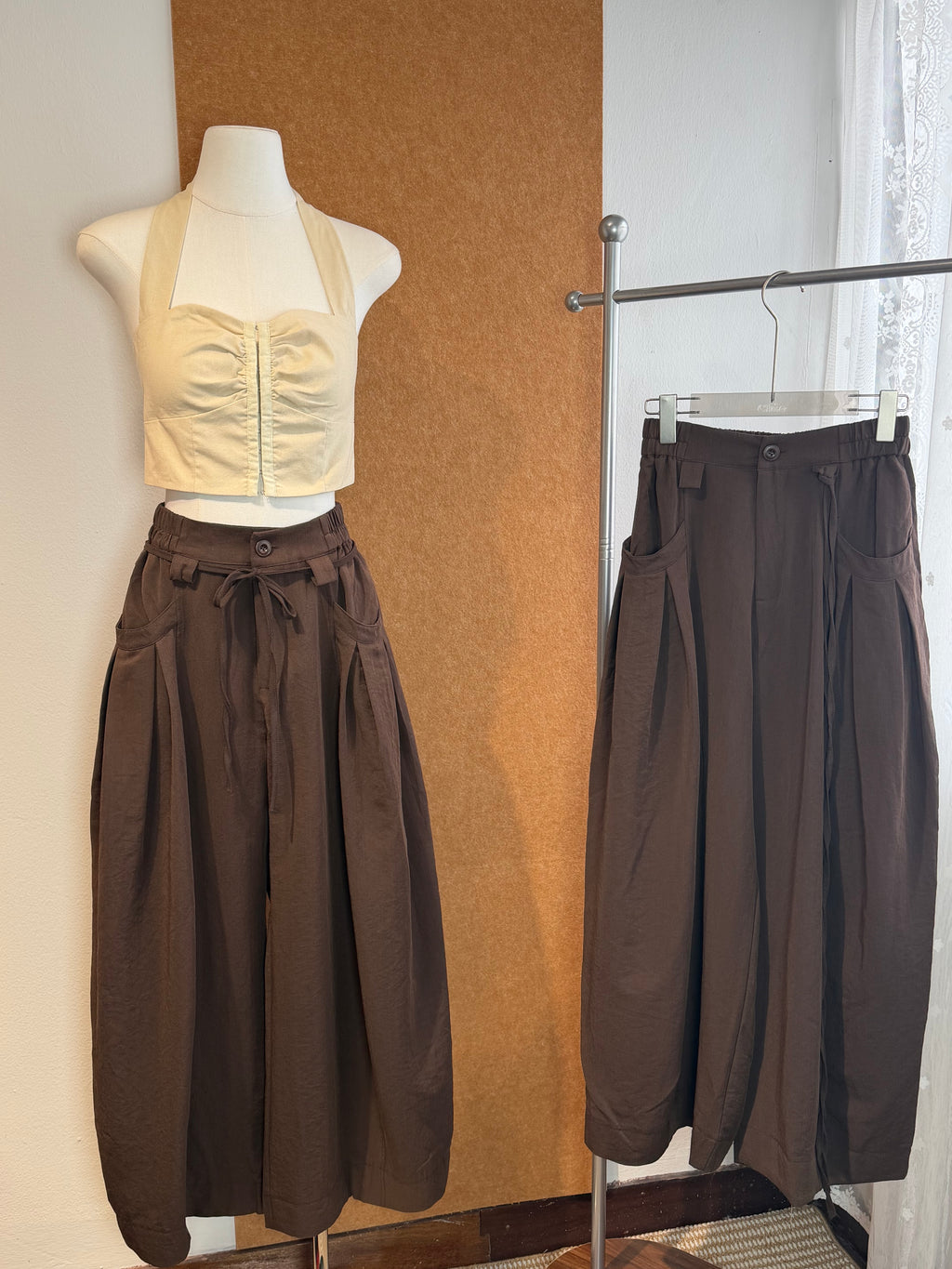 Balloon Wide-Leg Pleated Trousers | Lark