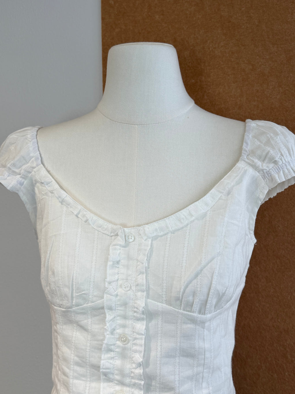 Jacquard Puff-Sleeve Corset Blouse | Nixie