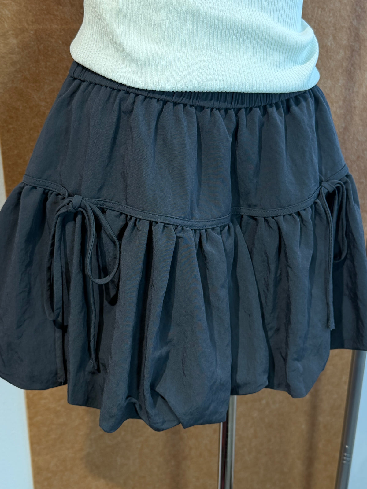 High-Waist Balloon Bubble Mini Skirt with Built-In Shorts | Harper