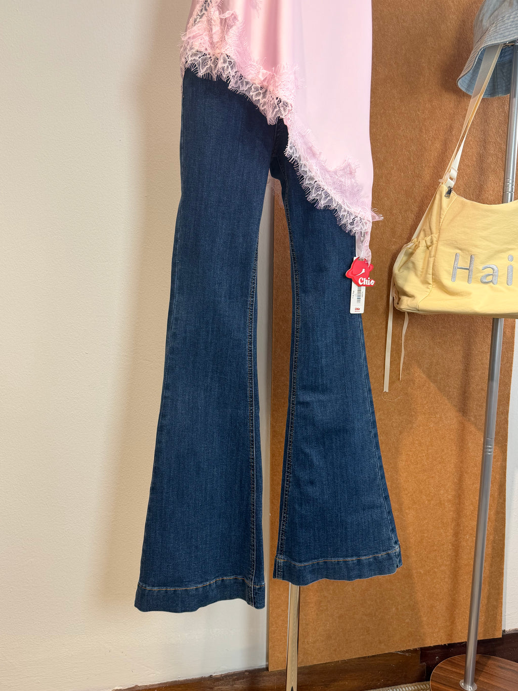 Dark Blue Flared Jeans | Karla Bottom