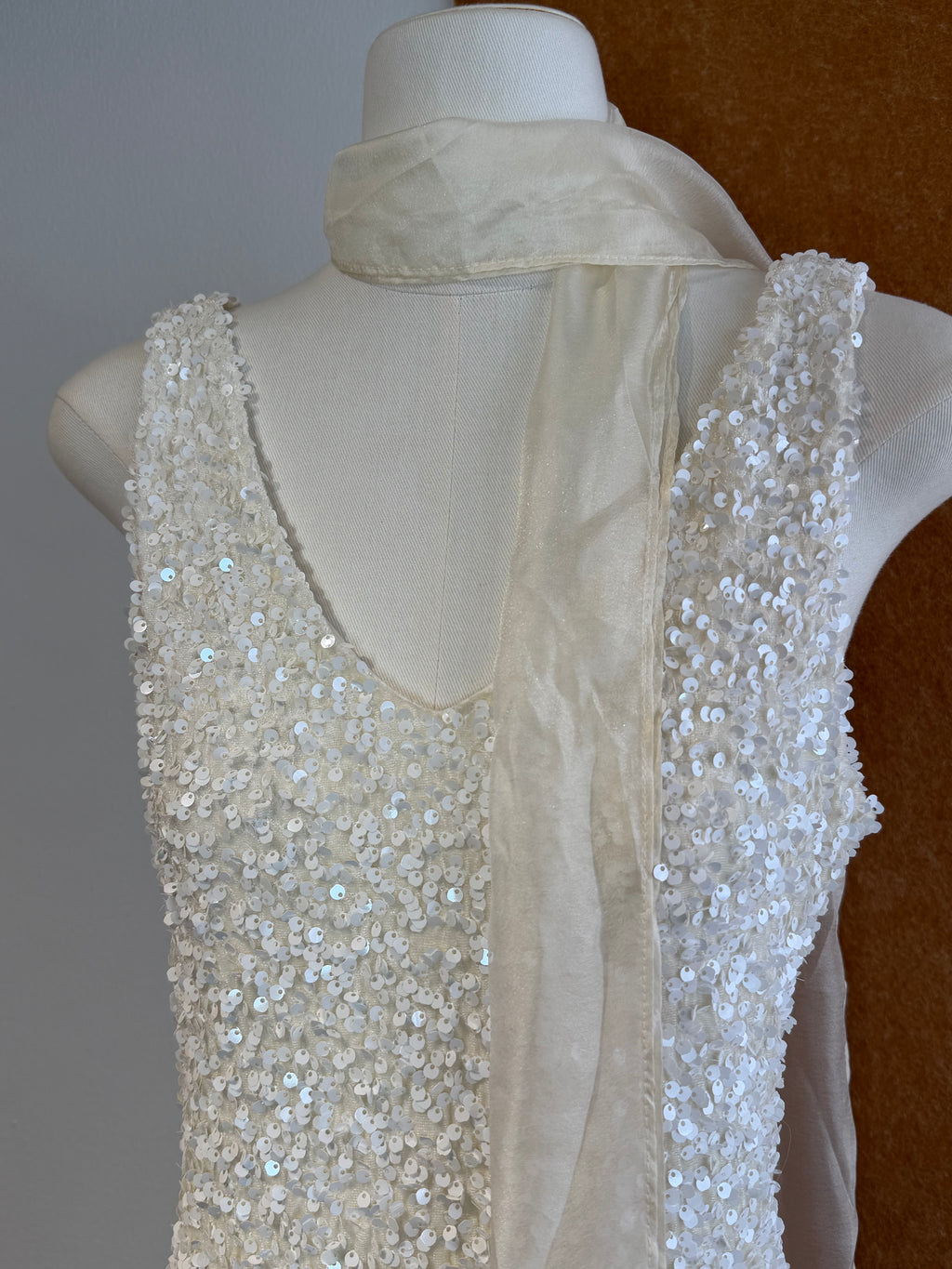 Sequin Maxi Gown with Chiffon Sash | Ellie