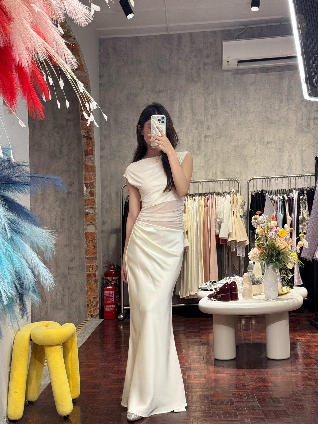Draped Cowl Neck Satin Maxi Dress | Yena