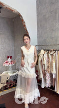 Gold-Button V-Neck Waistcoat Vest | Piper