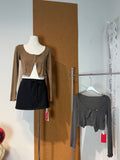 Lettuce-Edge Wide U-Neck Cropped Knit Cardigan | Basira