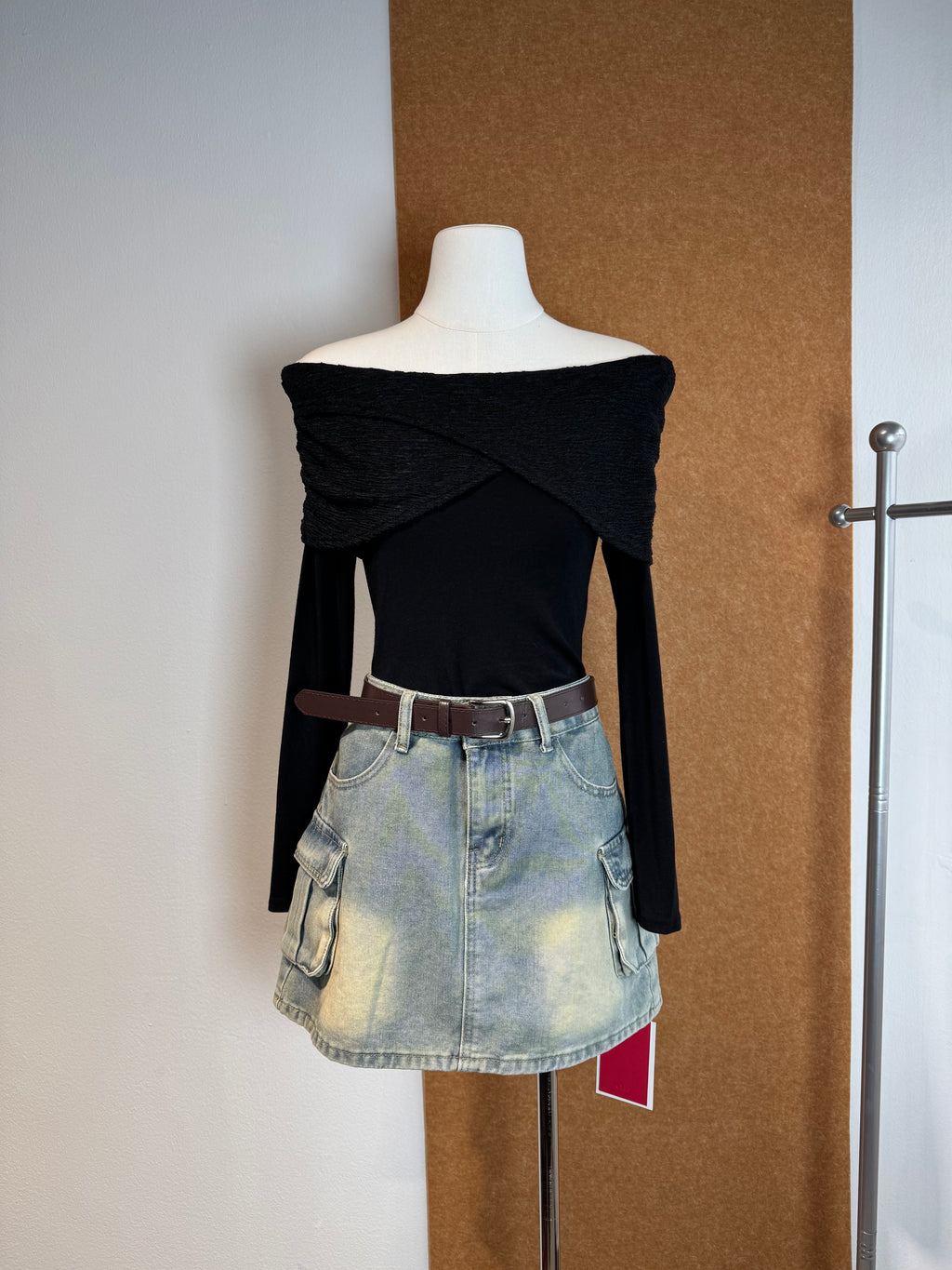 Cargo Pocket Denim Mini Skirt | Aurelia