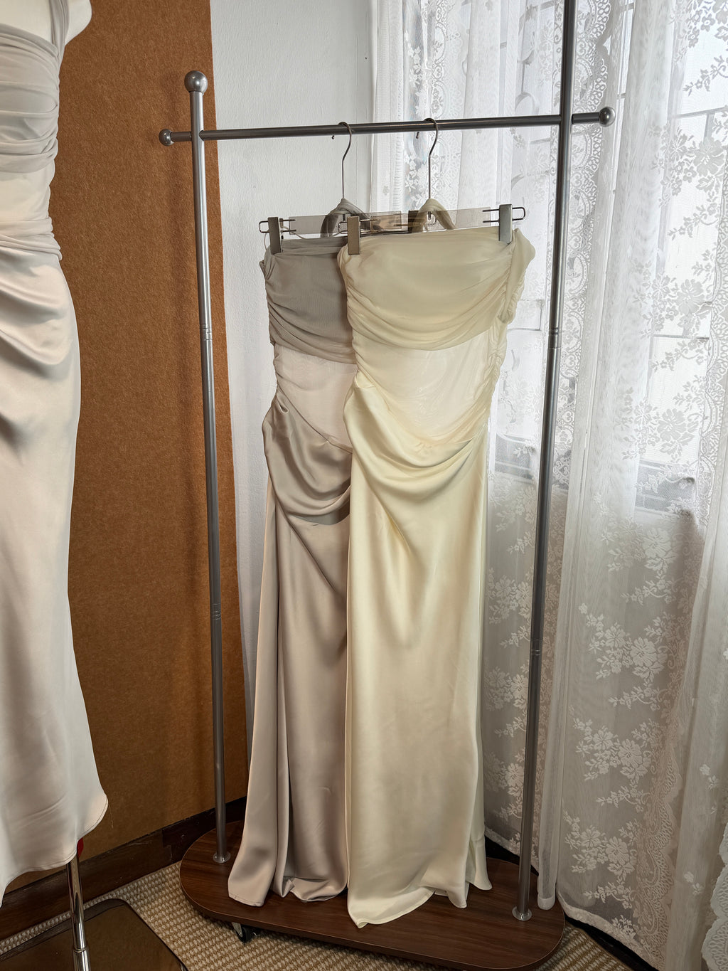 Ruched Halter Neck Satin Maxi Dress | Skylar