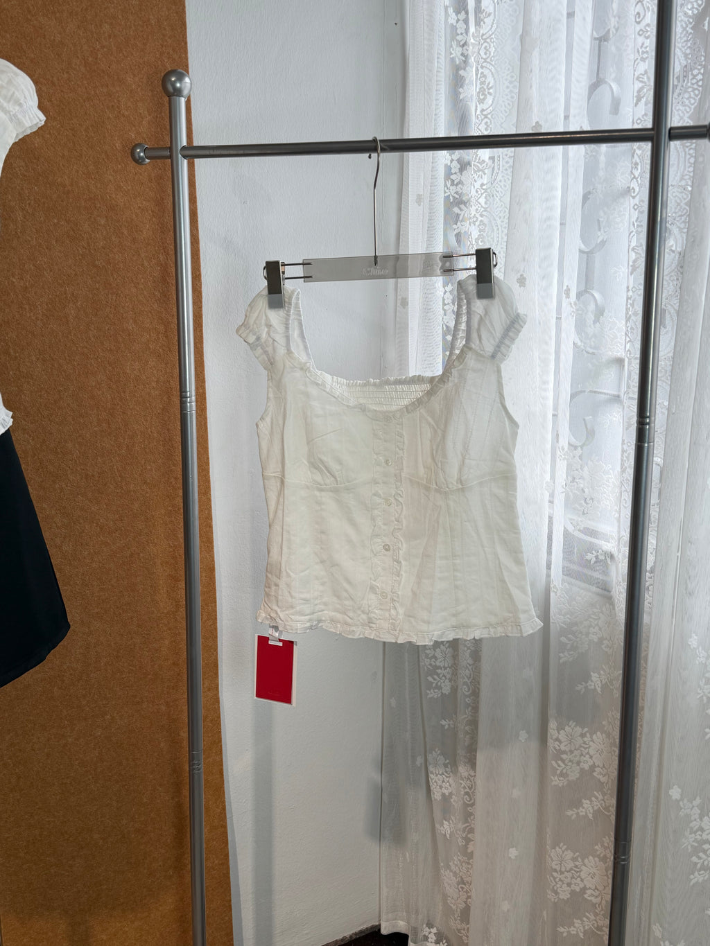 Jacquard Puff-Sleeve Corset Blouse | Nixie