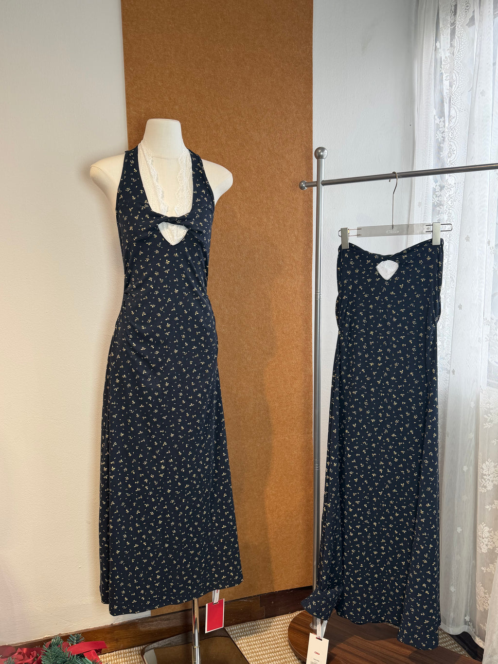 Ditsy Floral Halter Maxi Dress | Indie